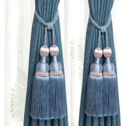 2 Pcs Rope Curtain Tassel Tie Backs Curtain Fringe Tiebacks Holdbacks Window Drapes Curtain Supplies Rope Room Accessories