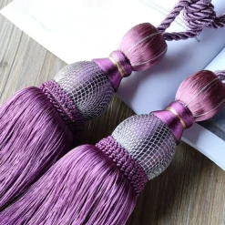 2 Pcs Rope Curtain Tassel Tie Backs Curtain Fringe Tiebacks Holdbacks Window Drapes Curtain Supplies Rope Room Accessories