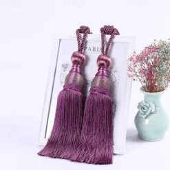 2 Pcs Rope Curtain Tassel Tie Backs Curtain Fringe Tiebacks Holdbacks Window Drapes Curtain Supplies Rope Room Accessories