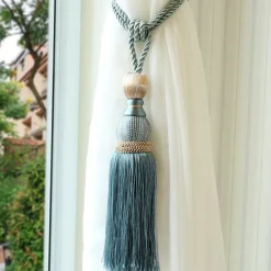 2 Pcs Rope Curtain Tassel Tie Backs Curtain Fringe Tiebacks Holdbacks Window Drapes Curtain Supplies Rope Room Accessories