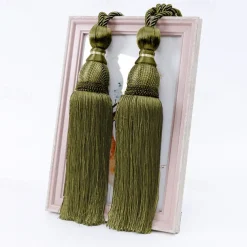 2 Pcs Rope Curtain Tassel Tie Backs Curtain Fringe Tiebacks Holdbacks Window Drapes Curtain Supplies Rope Room Accessories