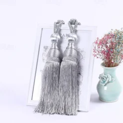 2 Pcs Rope Curtain Tassel Tie Backs Curtain Fringe Tiebacks Holdbacks Window Drapes Curtain Supplies Rope Room Accessories