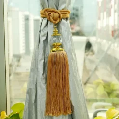2 Pcs Rope Curtain Tassel Tie Backs Curtain Fringe Tiebacks Holdbacks Window Drapes Curtain Supplies Rope Room Accessories