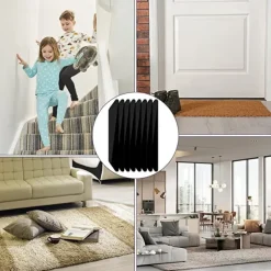 8 PCS Rug Tape, Reusable Washable Carpet Tape, Double Sided Non-Slip Rug Pads for Hardwood Floors, Rug Stoppers for Area Rugs, Black