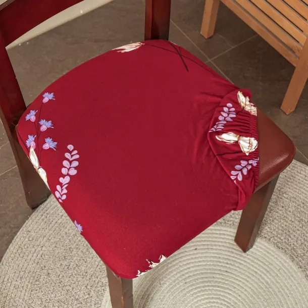 2 Pcs Seat Covers for Dining Room Stretch Seat Slipcover Removable Washable Upholstered Chair Cushion Slipcovers for Kitchen Office