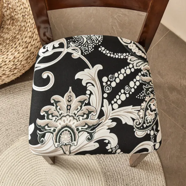 2 Pcs Seat Covers for Dining Room Stretch Seat Slipcover Removable Washable Upholstered Chair Cushion Slipcovers for Kitchen Office