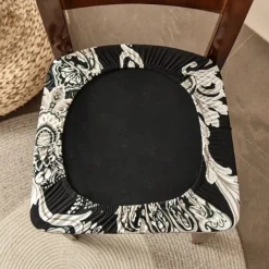 2 Pcs Seat Covers for Dining Room Stretch Seat Slipcover Removable Washable Upholstered Chair Cushion Slipcovers for Kitchen Office