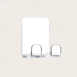 2 Pcs Self Adhesive Razor Holder Hooks Shower Hooks Suitable for Razor Bathroom Kitchen Storage Box Used for Razor Plug Towel (Transparent)