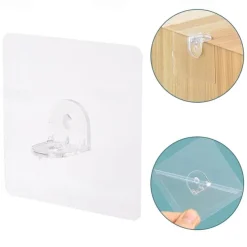 20 Pcs Self-Adhesive Shelf Bracket Pegs Plastic L Shaped Cabinet Bracket Supports, 60 x 60mm