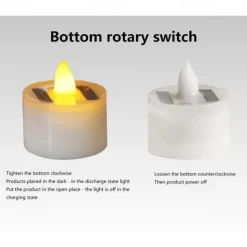 6/12 pcs Solar Flameless LED Candles Fake Flickering Tea Lights Outdoor Garden Decor Light Romantic Wedding Party Decoration Lighting 6X 12X