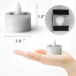 6/12 pcs Solar Flameless LED Candles Fake Flickering Tea Lights Outdoor Garden Decor Light Romantic Wedding Party Decoration Lighting 6X 12X