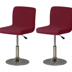 2 Pcs Stretch Bar Stool Cover Burgundy Pub Counter Stool Chair Slipcover Square Swivel Barstool Shell Chair Cover for Dining Room Cafe Seat Cover Protectors Non Slip