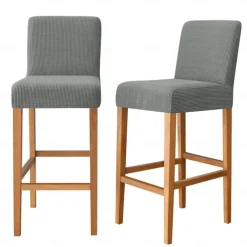 2 Pcs Stretch Bar Stool Cover Pub Counter Stool Chair Slipcover for Dining Room Cafe Furniture Burgundy Red Seat Cover Stretch Protectors Non Slip with Elastic Bottom