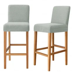 2 Pcs Stretch Bar Stool Cover Pub Counter Stool Chair Slipcover for Dining Room Cafe Furniture Burgundy Red Seat Cover Stretch Protectors Non Slip with Elastic Bottom