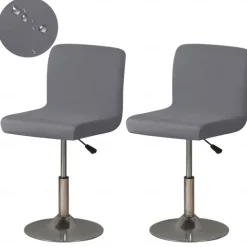 2 Pcs Stretch Bar Stool Cover Burgundy Pub Counter Stool Chair Slipcover Square Swivel Barstool Shell Chair Cover for Dining Room Cafe Seat Cover Protectors Non Slip