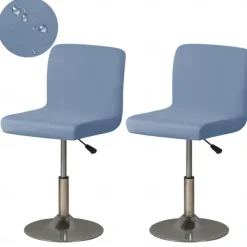 2 Pcs Stretch Bar Stool Cover Burgundy Pub Counter Stool Chair Slipcover Square Swivel Barstool Shell Chair Cover for Dining Room Cafe Seat Cover Protectors Non Slip