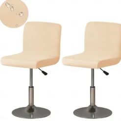 2 Pcs Stretch Bar Stool Cover Burgundy Pub Counter Stool Chair Slipcover Square Swivel Barstool Shell Chair Cover for Dining Room Cafe Seat Cover Protectors Non Slip