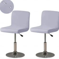 2 Pcs Stretch Bar Stool Cover Burgundy Pub Counter Stool Chair Slipcover Square Swivel Barstool Shell Chair Cover for Dining Room Cafe Seat Cover Protectors Non Slip