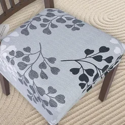 4 Pcs Stretch Seat Covers for Dining Room Chair Cushion Cover Floral Printed, Removable Washable Dining Chair Covers Anti-Dust Dining Room Chair Covers Seat Cushion Slipcovers