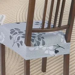 4 Pcs Stretch Seat Covers for Dining Room Chair Cushion Cover Floral Printed, Removable Washable Dining Chair Covers Anti-Dust Dining Room Chair Covers Seat Cushion Slipcovers