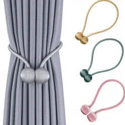 1 Pcs Tiebacks Curtain Accessories Window Treatments 1 Piece Simple Style Magnetic Curtain Buckle Rope Decorative Draperies Holdback
