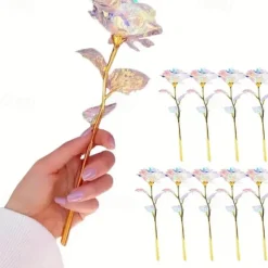 30 PCS Valentine's Day Crystal Rose Gifts, Colorful Artificial Forever Roses, Romantic Eternal Flowers for Girlfriend, Wife, Mom, Women - Perfect for Valentine's Day, Mother's Day, Birthday, Anniversary, and Wedding Decorations