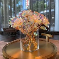 30 PCS Valentine's Day Crystal Rose Gifts, Colorful Artificial Forever Roses, Romantic Eternal Flowers for Girlfriend, Wife, Mom, Women - Perfect for Valentine's Day, Mother's Day, Birthday, Anniversary, and Wedding Decorations