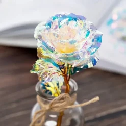 30 PCS Valentine's Day Crystal Rose Gifts, Colorful Artificial Forever Roses, Romantic Eternal Flowers for Girlfriend, Wife, Mom, Women - Perfect for Valentine's Day, Mother's Day, Birthday, Anniversary, and Wedding Decorations