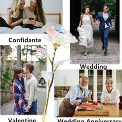 30 PCS Valentine's Day Crystal Rose Gifts, Colorful Artificial Forever Roses, Romantic Eternal Flowers for Girlfriend, Wife, Mom, Women - Perfect for Valentine's Day, Mother's Day, Birthday, Anniversary, and Wedding Decorations