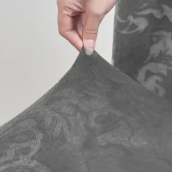 2 Pcs Velvet Plush Stretch Dining Chair Cover Stretch Chair Cover Chair Protector Cover Seat Slipcover with Elastic Band for Dining RoomWedding Ceremony Banquet Home Decor