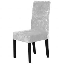 2 Pcs Velvet Plush Stretch Dining Chair Cover Stretch Chair Cover Chair Protector Cover Seat Slipcover with Elastic Band for Dining RoomWedding Ceremony Banquet Home Decor