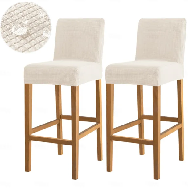 2 Pcs Water Repellent Bar Stool Cover Burgundy Stretch Counter Stool Pub Chair Slipcover Cafe Barstool Cover for Patio Outdoor Bar Restrant Wedding with Elastic Bottom