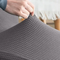 6 Pcs Water Rissistant Dining Chair Covers Burgundy , Stretch Chair Cover, Jacquard Spandex Chair Protector Covers Seat Slipcover with Elastic Band for Dining Room,Wedding