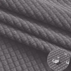 6 Pcs Water Rissistant Dining Chair Covers Burgundy , Stretch Chair Cover, Jacquard Spandex Chair Protector Covers Seat Slipcover with Elastic Band for Dining Room,Wedding