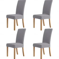 4 Pcs Water Rissistant Dining Chair Covers Burgundy High Back Chair Cover Jacquard Spandex Chair Protector Covers Seat Slipcover with Elastic Band for Dining RoomWedding Ceremony Banquet