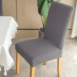 4 Pcs Water Rissistant Dining Chair Covers Burgundy High Back Chair Cover Jacquard Spandex Chair Protector Covers Seat Slipcover with Elastic Band for Dining RoomWedding Ceremony Banquet