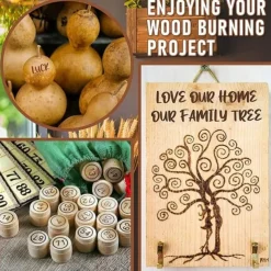 37/65 Pcs Wood Leather Burning Set Tip Letter Wood Burning Tip Including Alphabet Number For Wood Craft DIY Embossing Carving Including Alphabet Number Symbol Durable Brass Alphabet Number Template