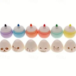 6 Pcs/lot Capsules Highlighter Vitamin Pill Highlight Marker Color Pens Drawing Spot Liner Stationery Office School Supplies
