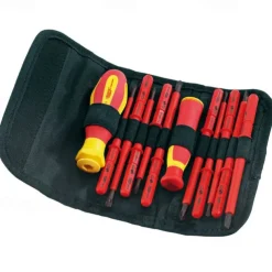 12 Piece VDE Insulated Interchangeable Blade Screwdriver Set in Tool Roll