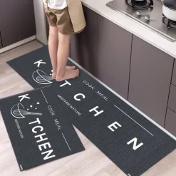 2 Piece Waterproof and Oil-Proof Kitchen Anti-Slip Mat, Bathroom Anti-Slip Mat, Bedroom Cushion, Living Room Carpet, Door Mat, Kitchen Carpet- 40 * 60cm + 40 * 120cm