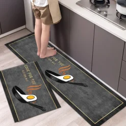 2 Piece Waterproof and Oil-Proof Kitchen Anti-Slip Mat, Bathroom Anti-Slip Mat, Bedroom Cushion, Living Room Carpet, Door Mat, Kitchen Carpet- 40 * 60cm + 40 * 120cm