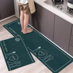 2 Piece Waterproof and Oil-Proof Kitchen Anti-Slip Mat, Bathroom Anti-Slip Mat, Bedroom Cushion, Living Room Carpet, Door Mat, Kitchen Carpet- 40 * 60cm + 40 * 120cm