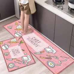 2 Piece Waterproof and Oil-Proof Kitchen Anti-Slip Mat, Bathroom Anti-Slip Mat, Bedroom Cushion, Living Room Carpet, Door Mat, Kitchen Carpet- 40 * 60cm + 40 * 120cm