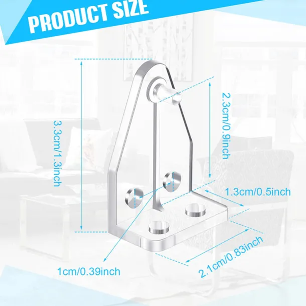 12 Pieces 1 Inch Hold Down Brackets Clear Plastic Hooks Blind Holder Replacements for 1 Inch Mini Horizontal Blinds Shades Windows Doors