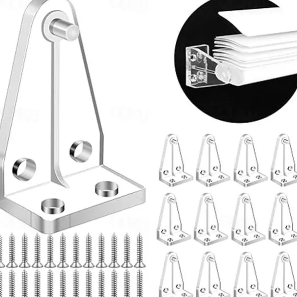 12 Pieces 1 Inch Hold Down Brackets Clear Plastic Hooks Blind Holder Replacements for 1 Inch Mini Horizontal Blinds Shades Windows Doors