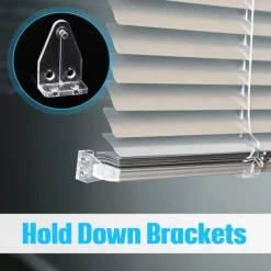 12 Pieces 1 Inch Hold Down Brackets Clear Plastic Hooks Blind Holder Replacements for 1 Inch Mini Horizontal Blinds Shades Windows Doors