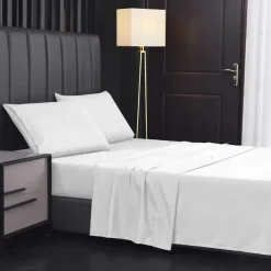 4 Pieces Bed Sheet Set Super Soft Microfiber Hotel Luxury Egyptian Sheets 14/18 Inch Deep Pocket Wrinkle Free