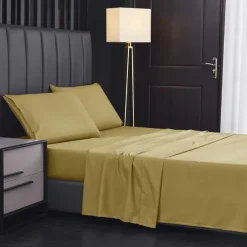 4 Pieces Bed Sheet Set Super Soft Microfiber Hotel Luxury Egyptian Sheets 14/18 Inch Deep Pocket Wrinkle Free