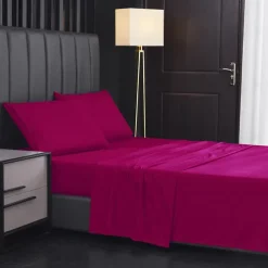 4 Pieces Bed Sheet Set Super Soft Microfiber Hotel Luxury Egyptian Sheets 14/18 Inch Deep Pocket Wrinkle Free