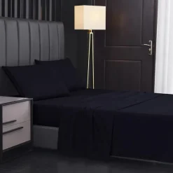 4 Pieces Bed Sheet Set Super Soft Microfiber Hotel Luxury Egyptian Sheets 14/18 Inch Deep Pocket Wrinkle Free